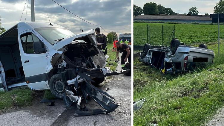 Scontro frontale auto-furgone, due feriti