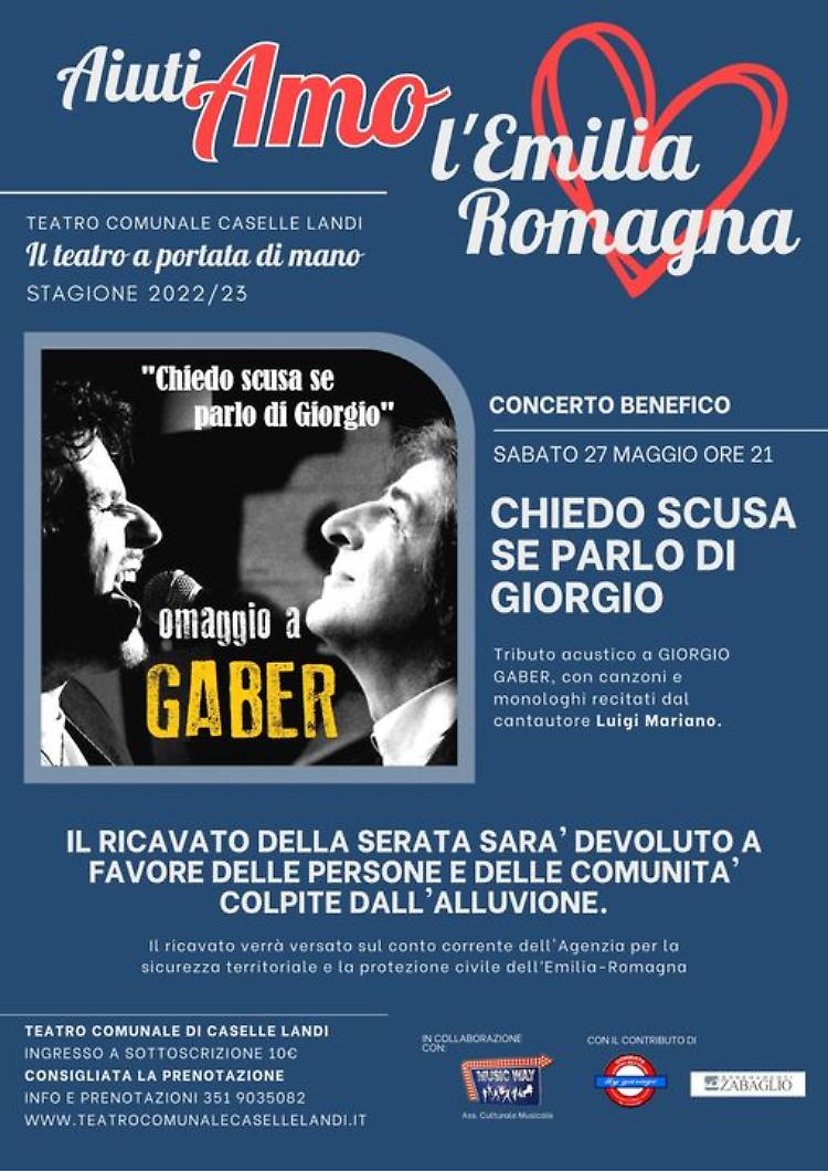 Concerto benefico "Chiedo scusa se parlo di Giorgio"