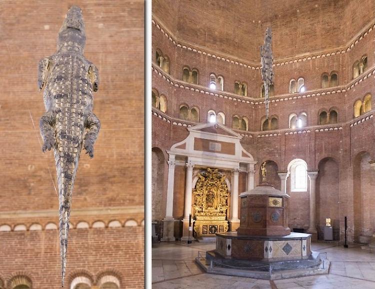 Cremona Contemponarea - Art Week: in Battistero il coccodrillo delle polemiche