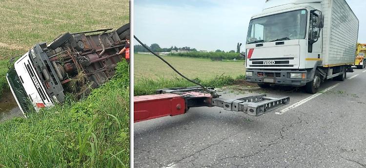 Furgone fuori strada, illesi i dipendenti di una ditta della provincia di Brescia