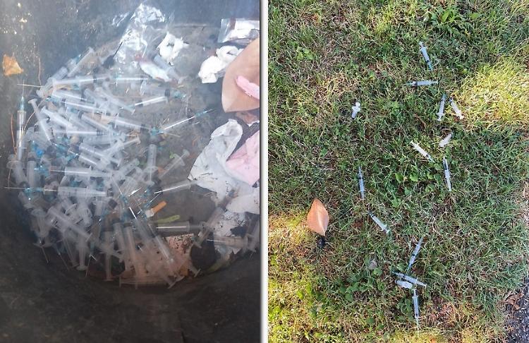 Shock a Monticelli: 85 siringhe con ago in vista sparpagliate nel parco di fronte al municipio