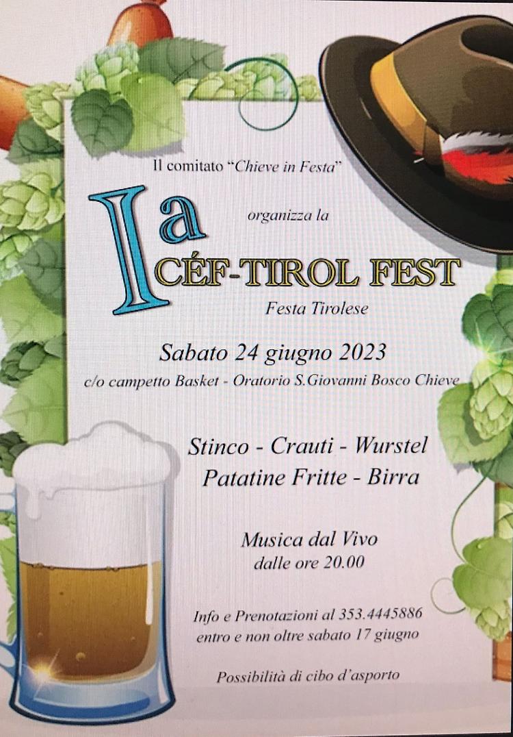 Prima edizione di Cef-Tirol Fest a Chieve