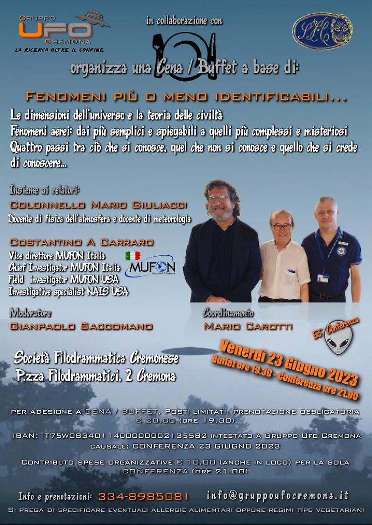 Cena a base di....."Fenomeni più o meno identificabili..."