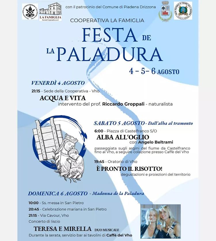"Festa de la Paladura": 3 giorni di attività per celebrare l'acqua e la vita