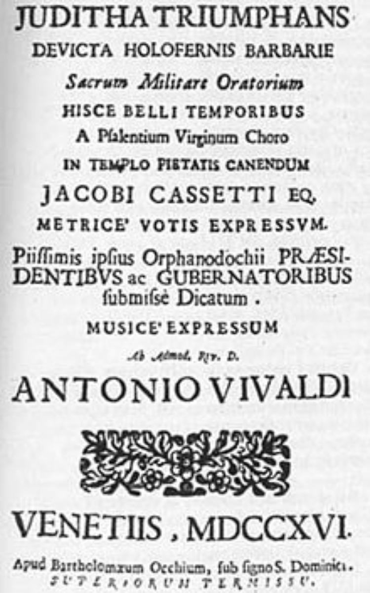  Incontro "L'opera si rivela - Juditha triumphans"