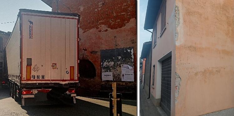 Tir danneggia la casa e non si ferma: ennesimo incidente in paese