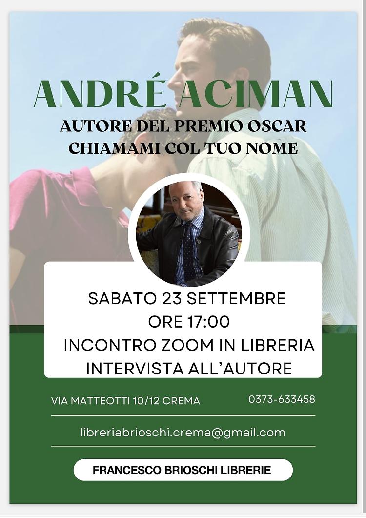 Intervista ad André Aciman in collegamento video