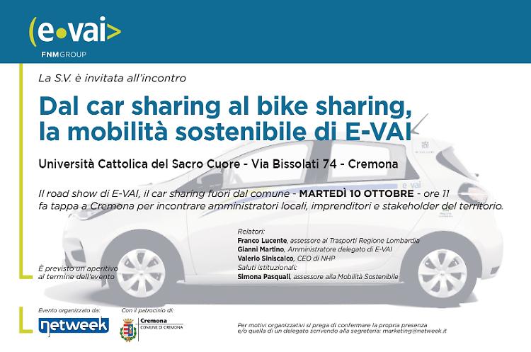 Dal car sharing al bike sharing, la mobilità sostenibile di E-VAI