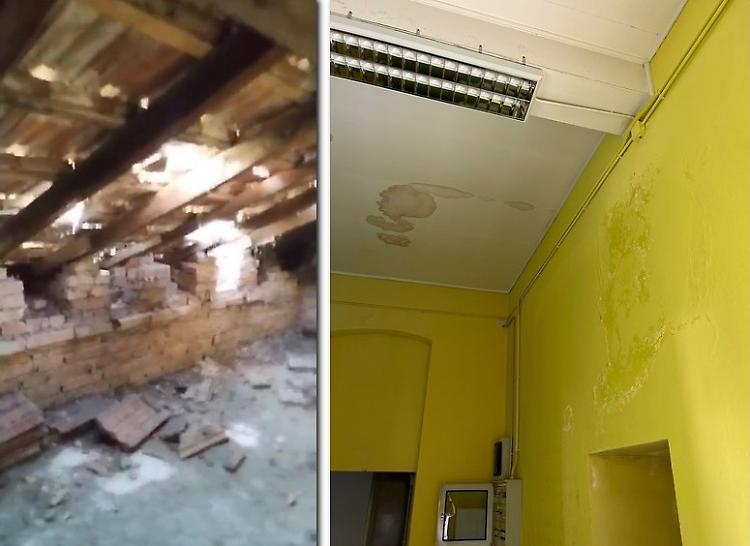 Infiltrazioni di acqua piovana alla scuola primaria di San Bernardino