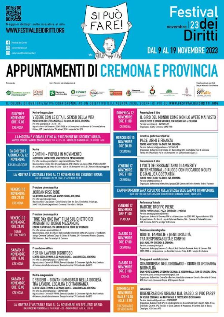 “Si può fare!”: torna il Festival dei Diritti