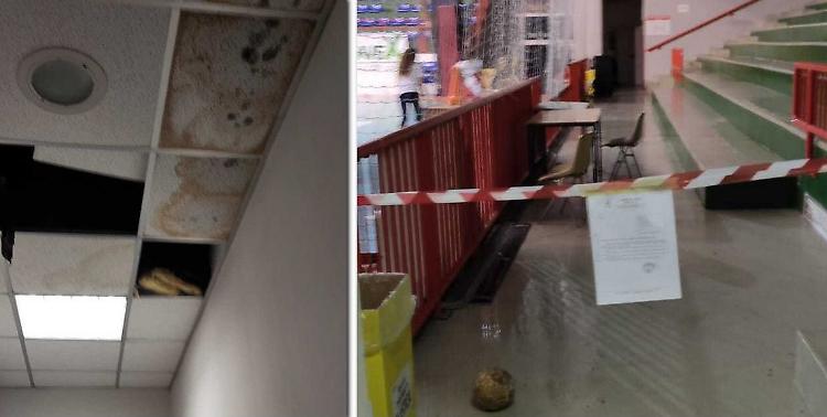 Il PalaBertoni? Un colabrodo. Piove e la tribuna è inagibile