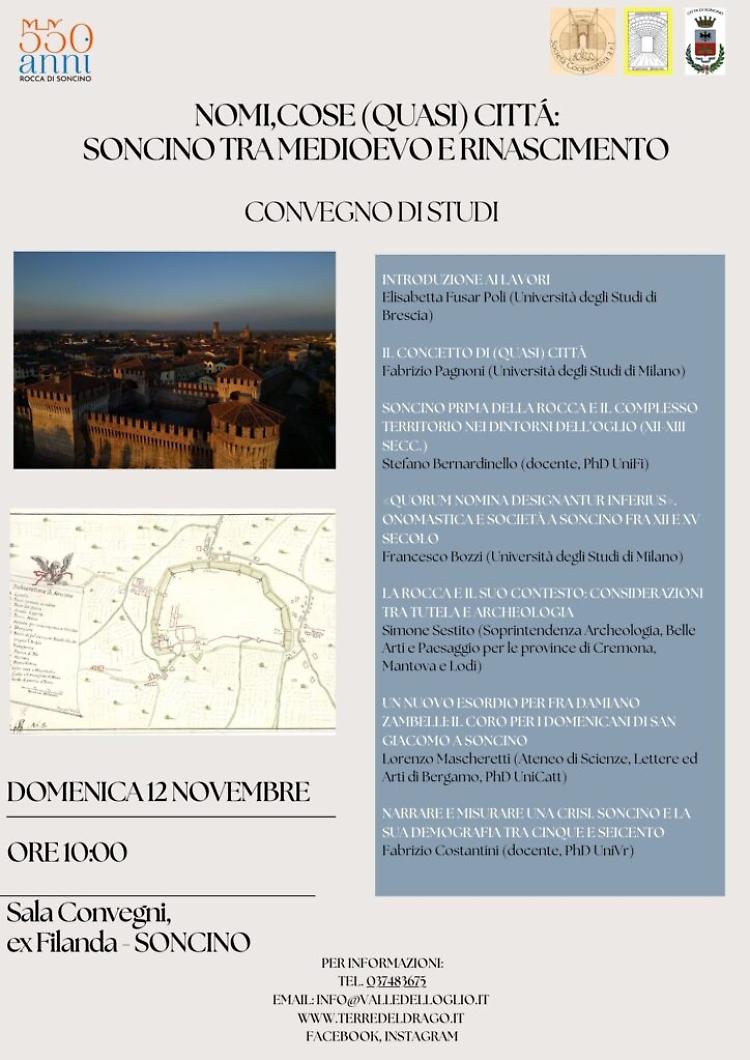 Soncino 550 anni - Nomi, cose, (quasi) città. Convegno di studi