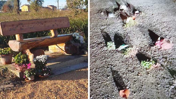 Vandalismi, sfregiata la panchina in ricordo di Patrizia