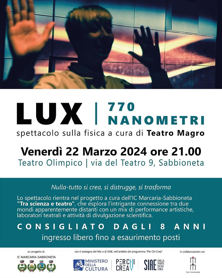 LUX | 770 Nanometri, spettacolo sulla fisica