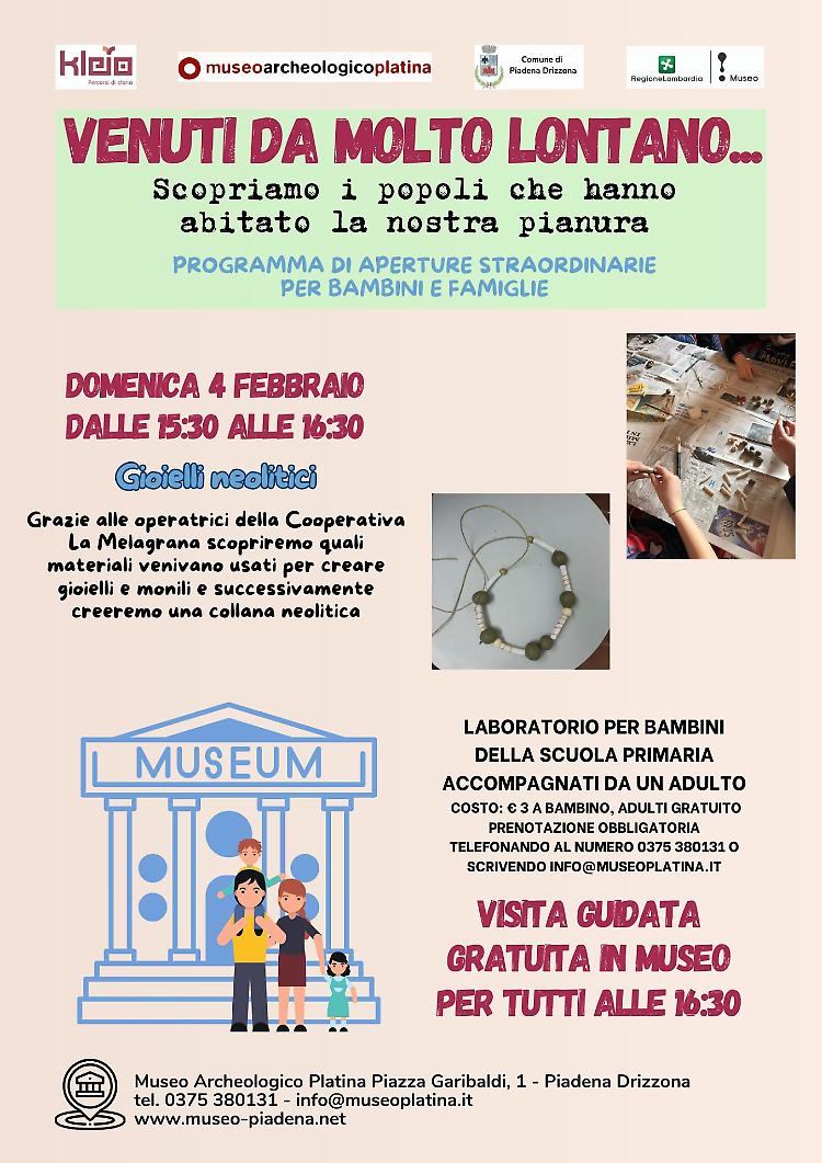 Gioielli neolitici. Laboratorio per bambini e visita guidata