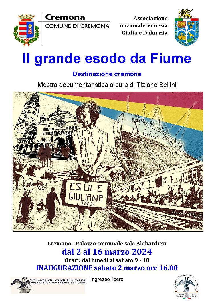 "Il grande esodo da Fiume" Mostra documentaristica a cura di Tiziano Bellini