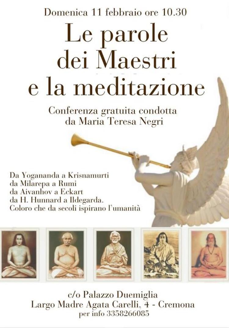 Le parole dei Maestri e la meditazione, conferenza