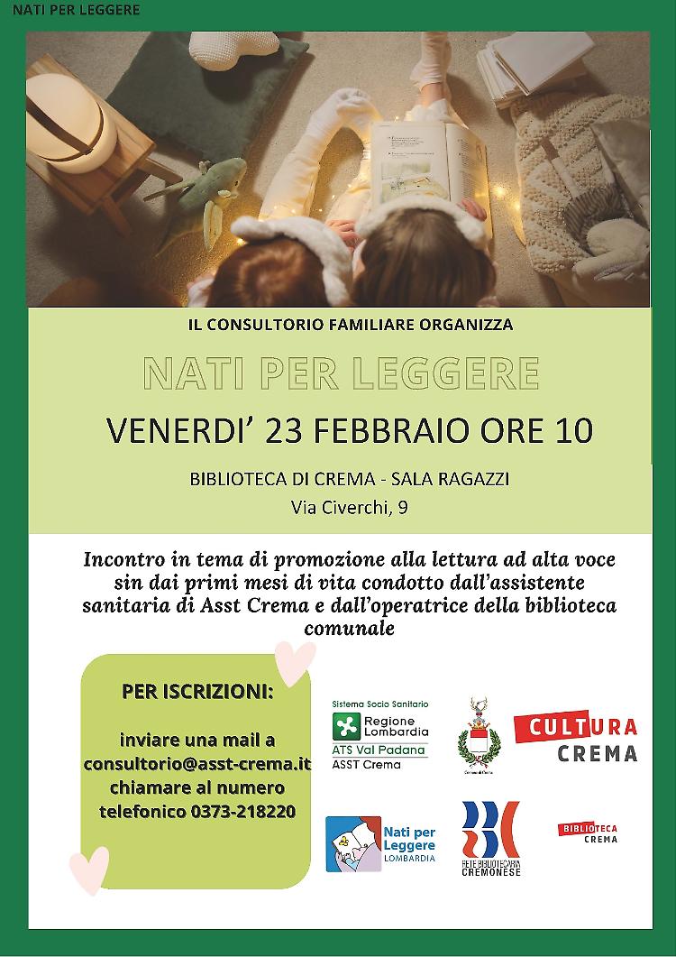"Nati per leggere" appuntamento in biblioteca