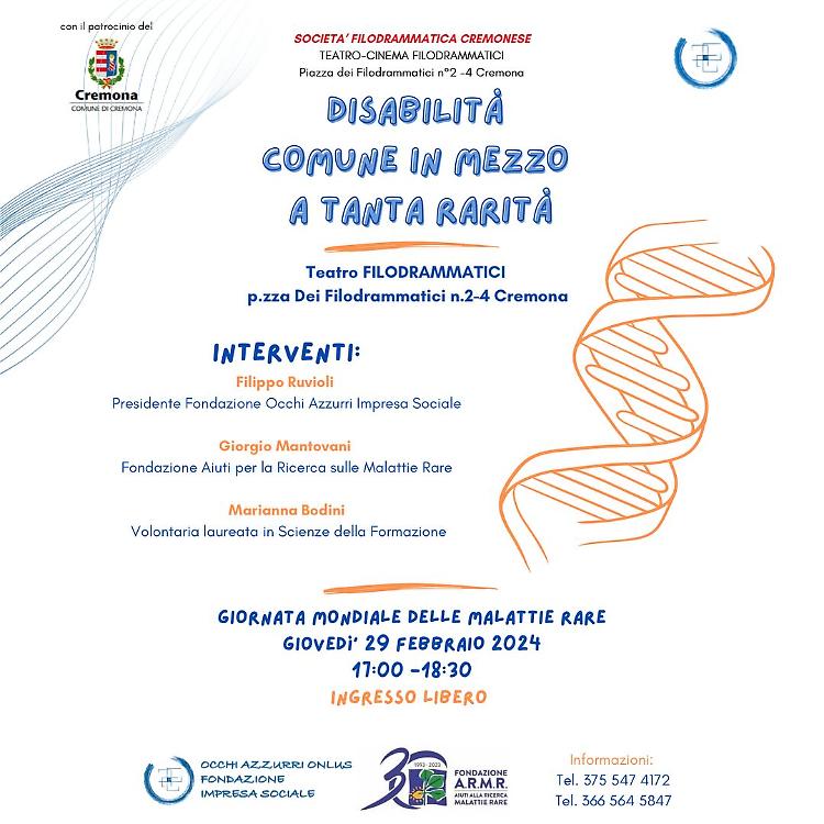 Disabilità comune in mezzo a tanta rarità. Incontro