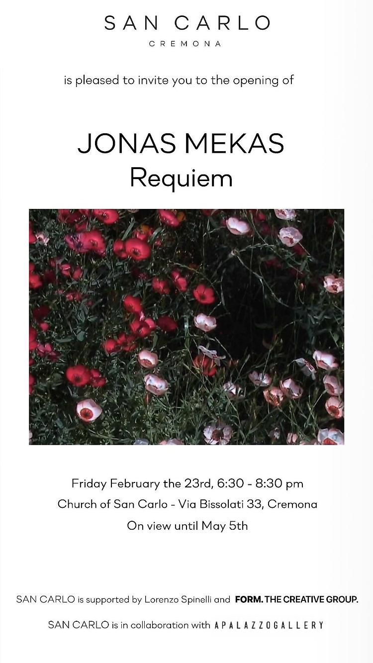 Jonas Mekas, "Requiem" in mostra a San Carlo