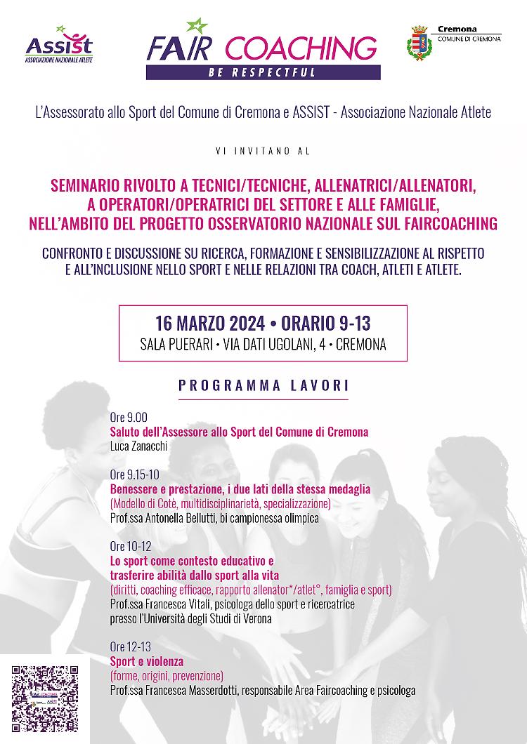 Faircoaching: seminario per allenatori, allenatrici, dirigenti sportivi e famiglie