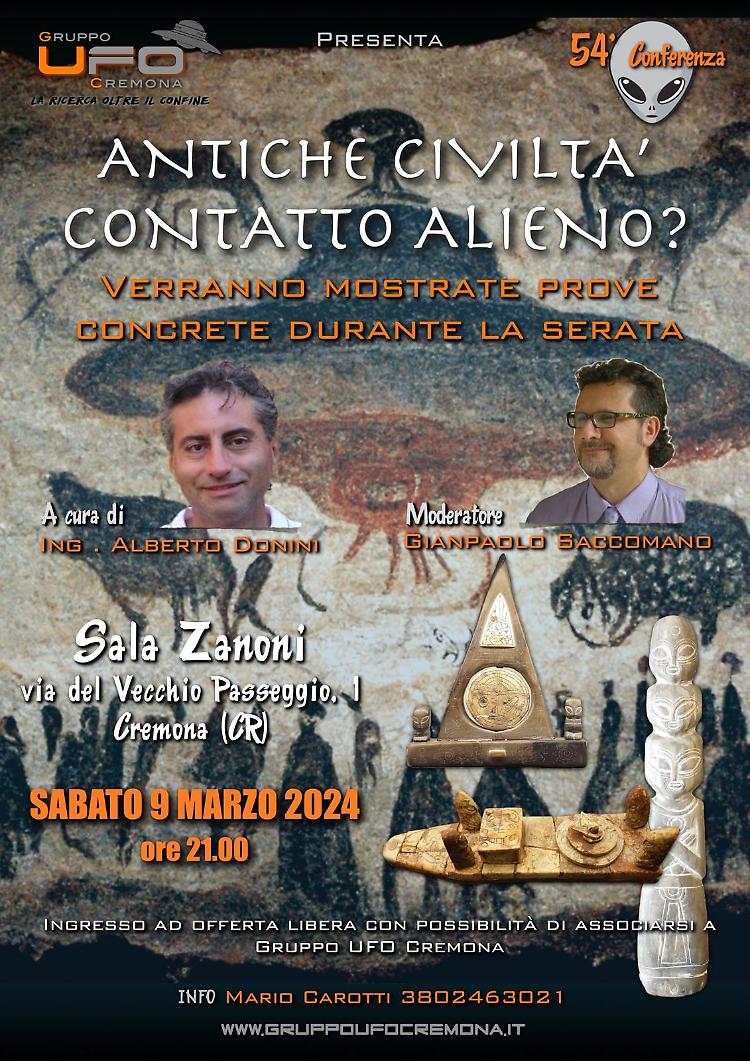 Conferenza del Gruppo Ufo "Antiche civiltà: contatto alieno?"
