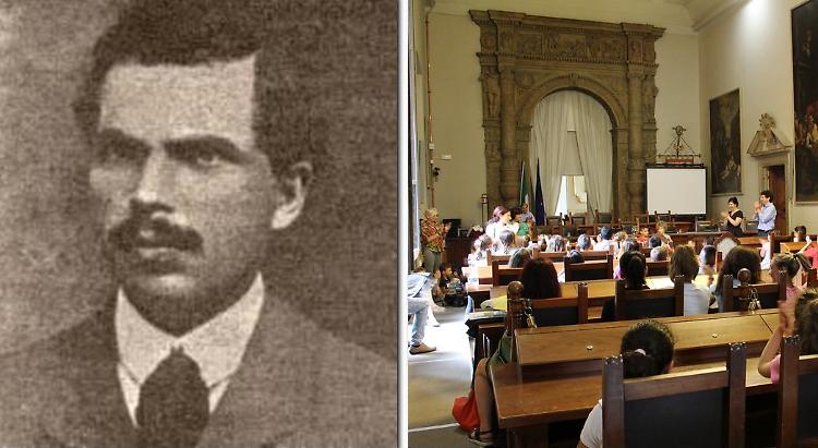 Attilio Boldori nell’aula del Consiglio