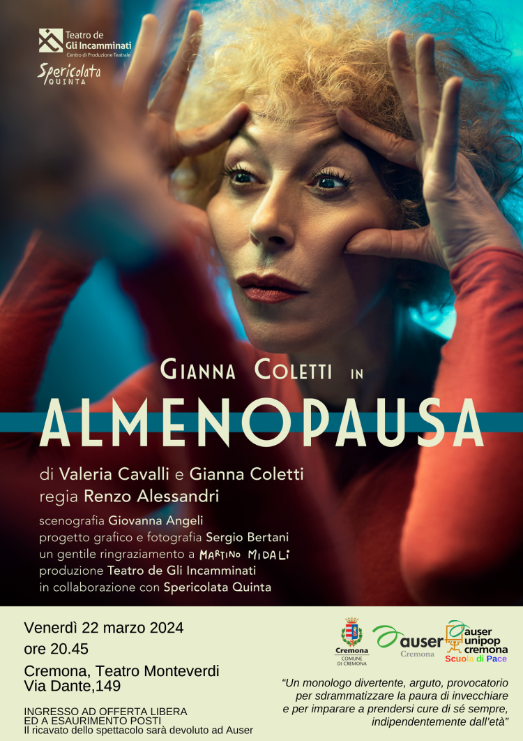 Gianna Coletti porta in scena il monologo Almenopausa