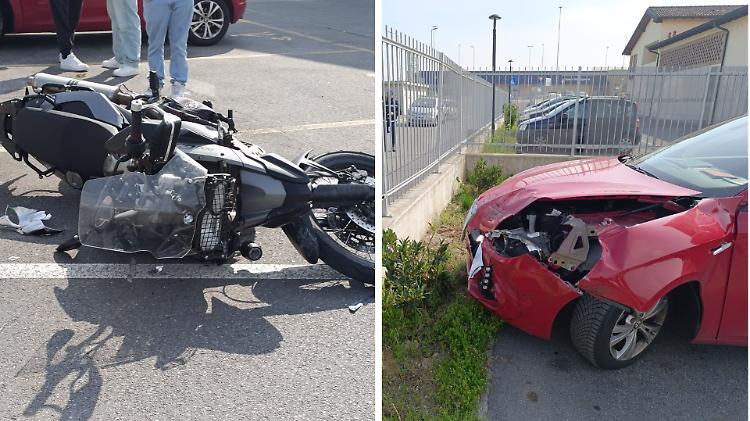 Incidente auto-moto tra via Milano e viale Europa, centauro 53enne ferito