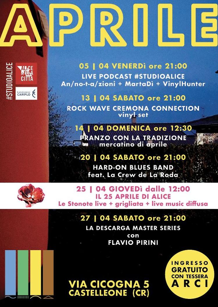 Serata Alice Live, "Annotazioni" e "Vinyl Hunter"  