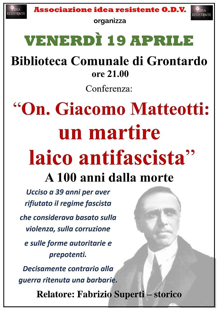 Incontro a 100 anni dalla morte di Giacomo Matteotti