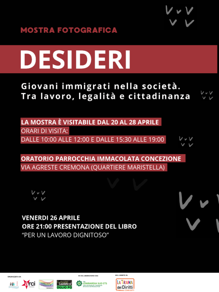 Esposizione “DESIDERI Giovani immigrati nella società"
