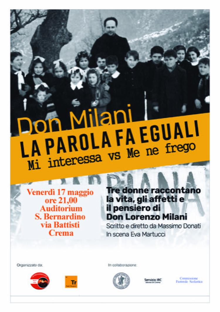 "La parola fa eguali" spettacolo  sulla figura di don Milani 