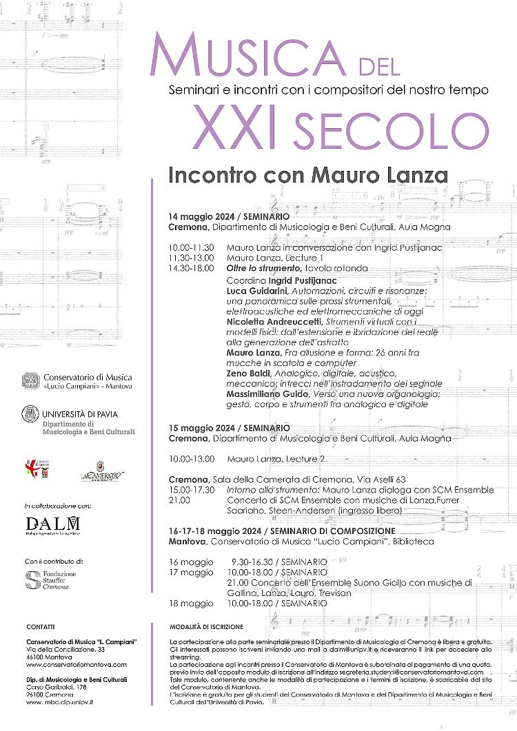Musica del XXI secolo. Ospite Mauro Lanza