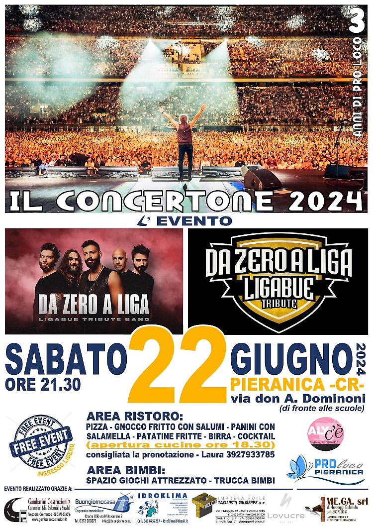 Il concertone 2024 con la tribute band Da Zero a Liga