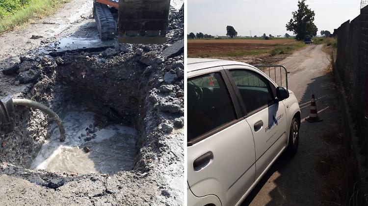 Guasto alla rete idrica, tecnici di Padania Acque al lavoro