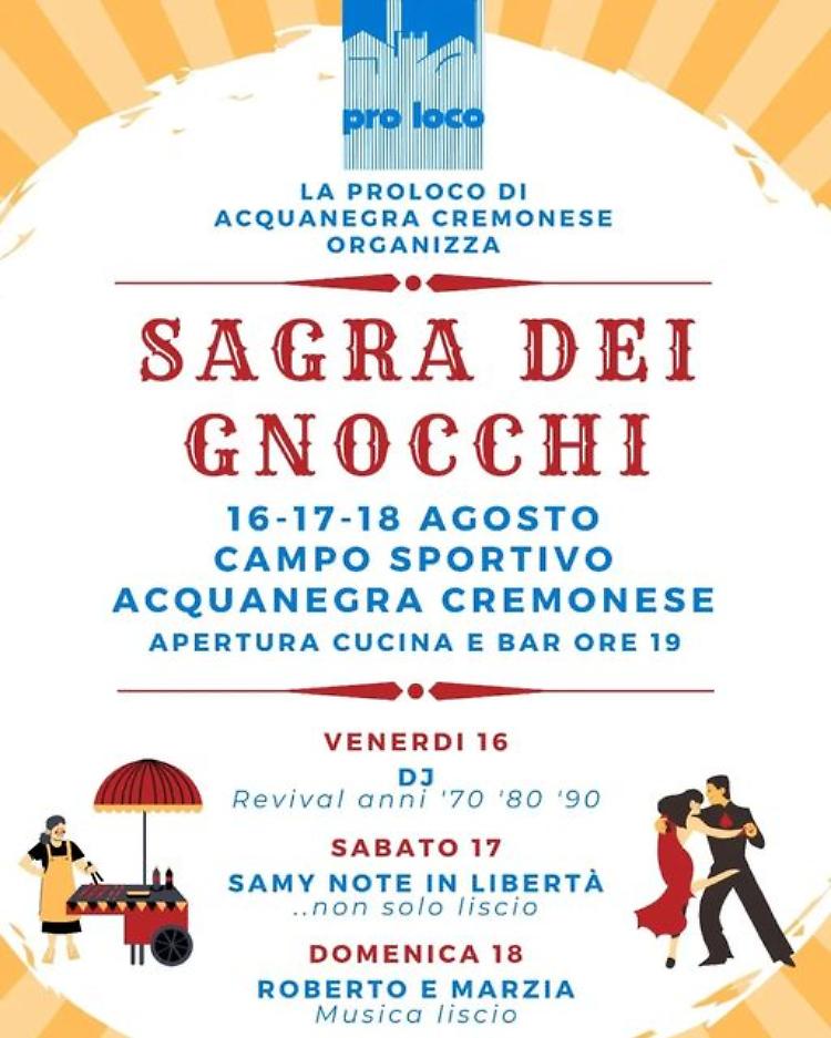 Sagra dei gnocchi 2024: 3 serate con musica dal vivo
