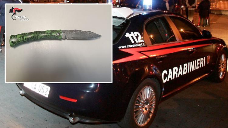 In giro di notte con un coltello  lungo 17 centimetri, 26enne denunciato
