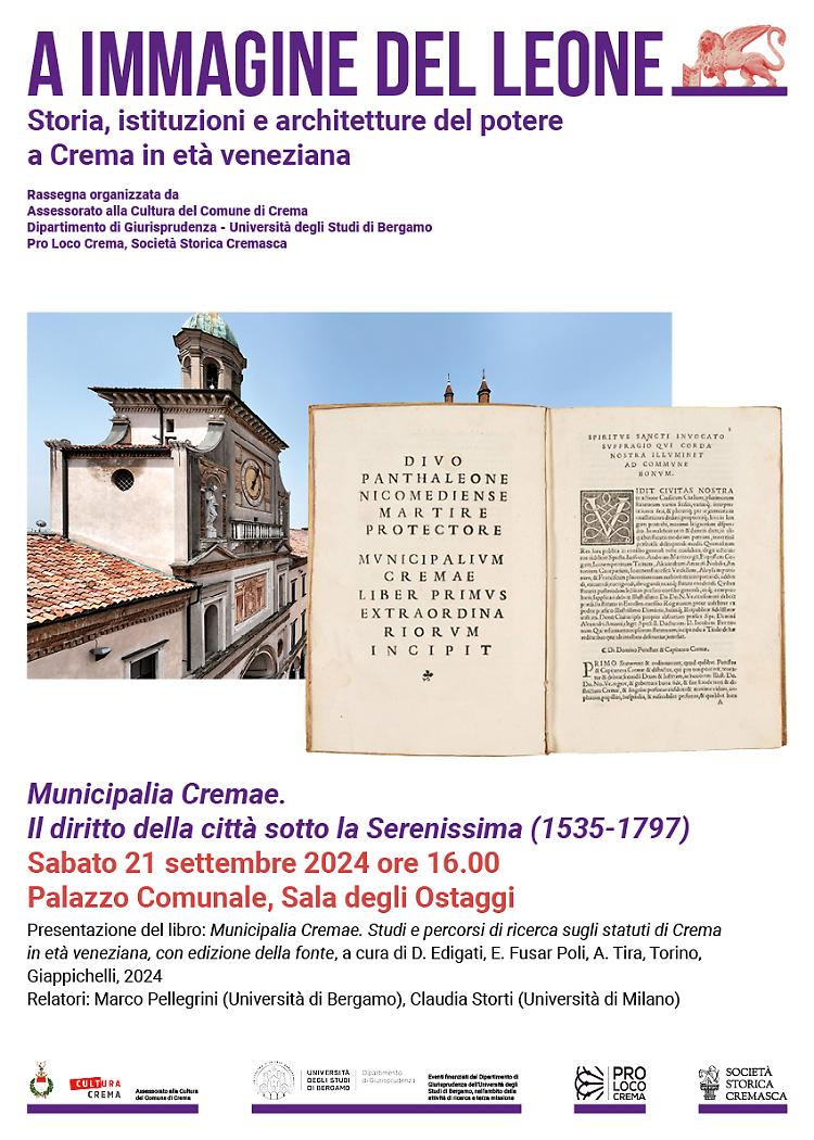 Municipalia Cremae. Studi e percorsi di ricerca sugli statuti di Crema in età veneziana, con edizione della fonte