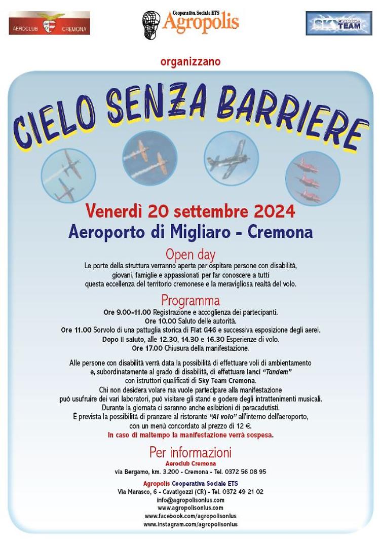 Cielo senza barriere: esperienze di volo e lancio per persone disabili