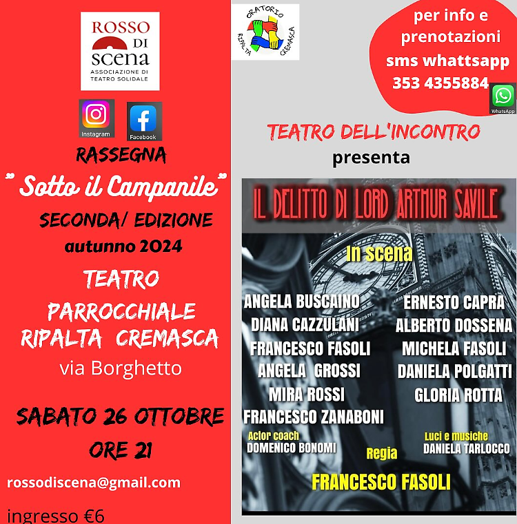 Rosso di scena : il delitto di Lord Arthur  Savile