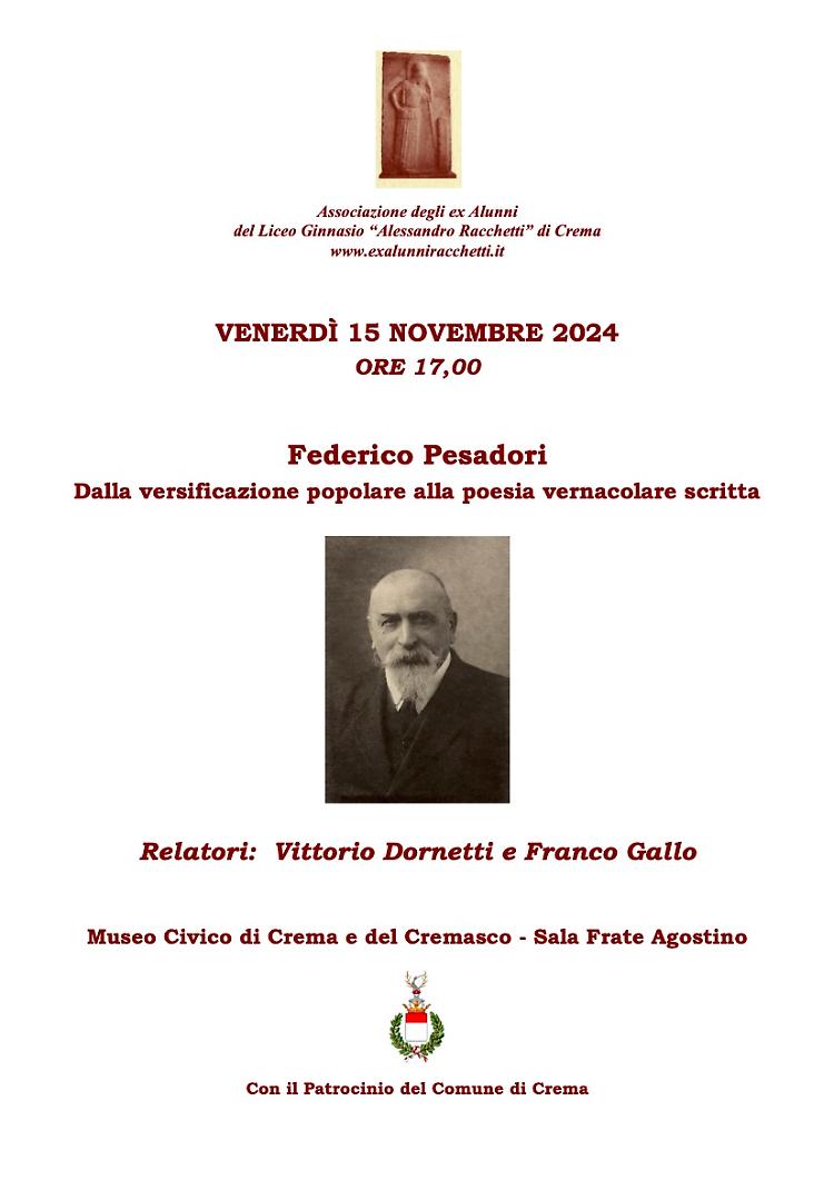 Federico Pesadori: dalla versificazione popolare alla poesia vernacolare scritta