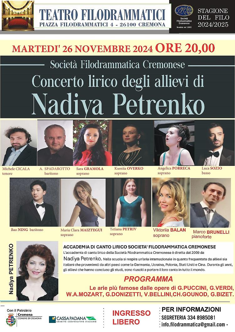 Concerto Lirico degli Allievi di Nadiya Petrenko