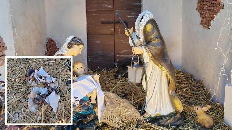 San Giuseppe decapitato, il presepe in piazza Dante nel mirino dei vandali