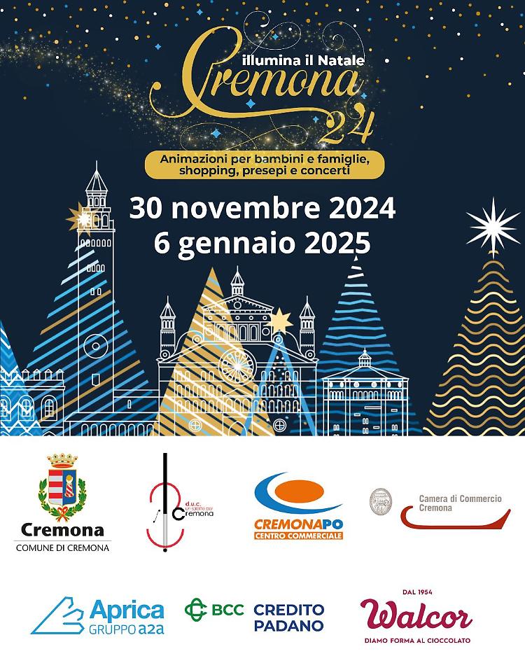 "Cremona Illumina il Natale 2024": luci ed eventi nel cuore della città
