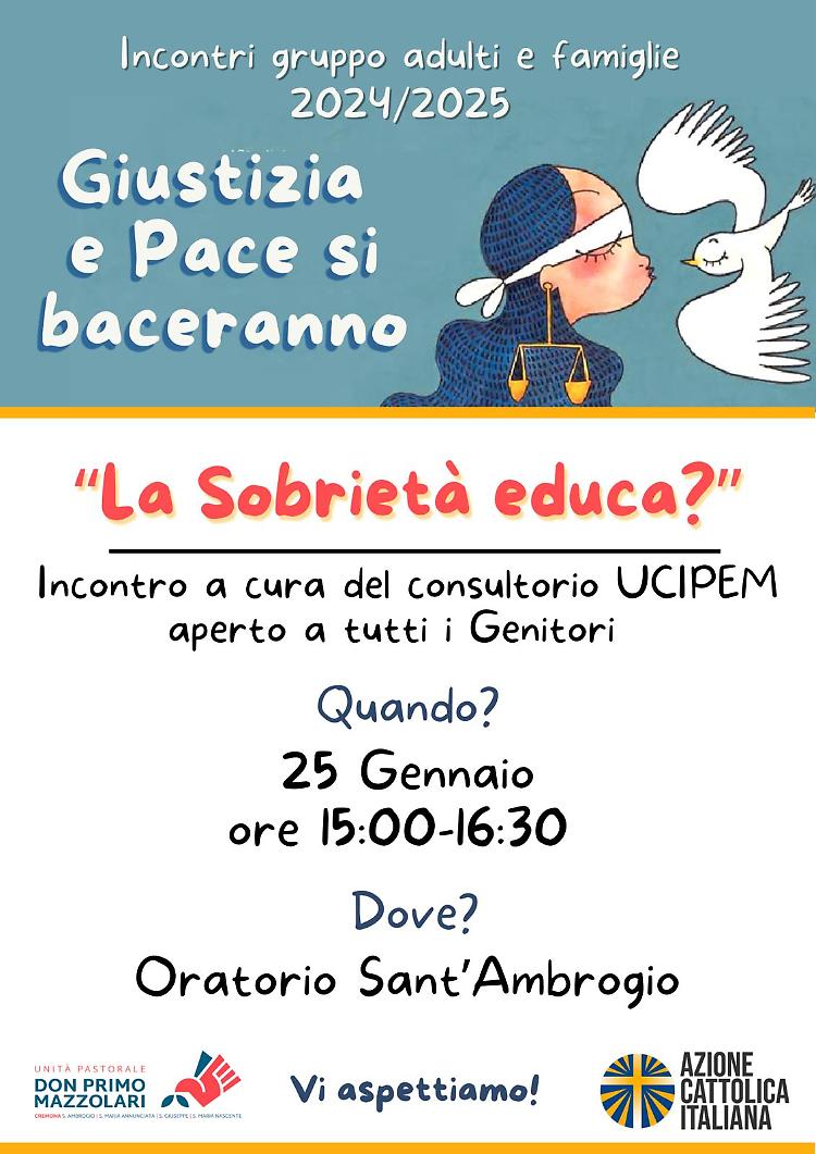 Appuntamento: "La Sobrietà educa?" a cura del consultorio UCIPEM