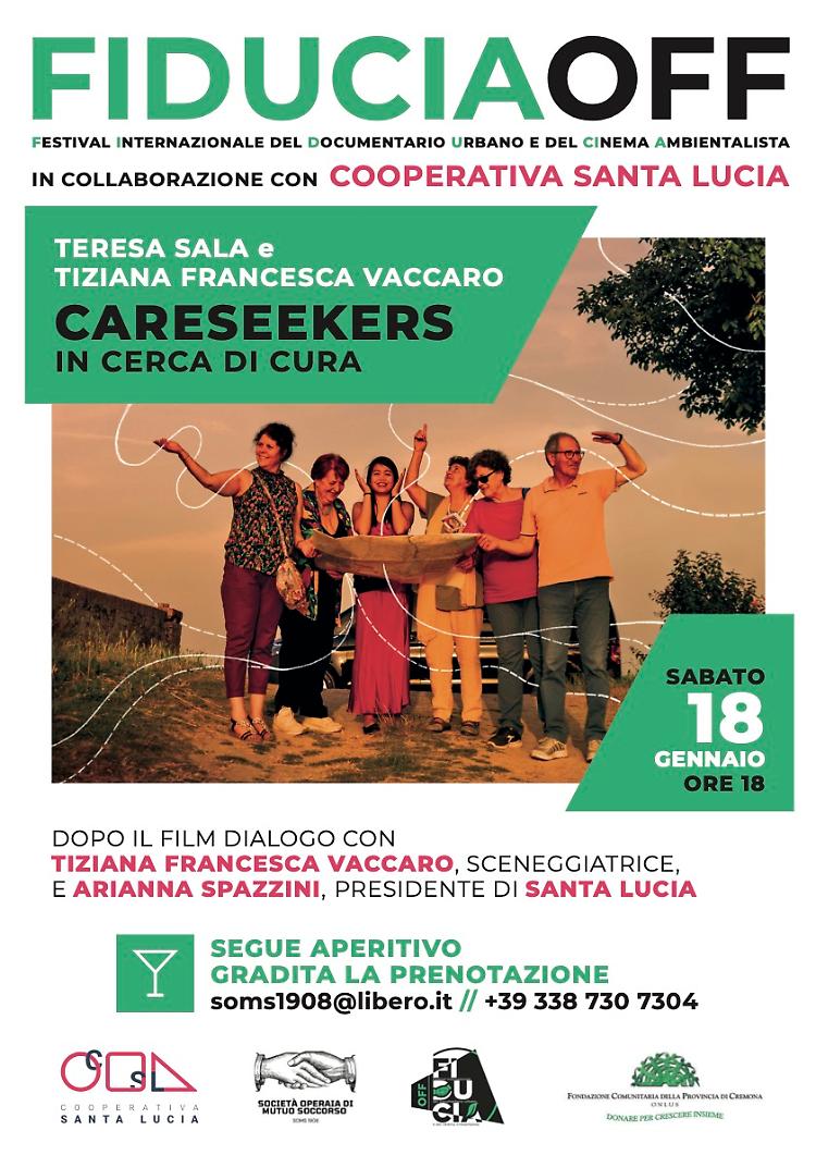 Proiezione del docu-film: “CareSeekers - In cerca di cura” di Teresa Sala e Tiziana Francesca Vaccaro