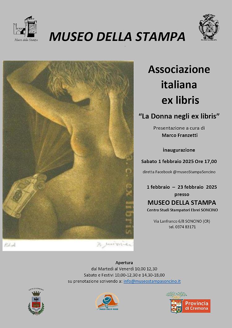 Mostra: ”La Donna negli ex Libris” a cura dell’Associazione Italiana ex Libris