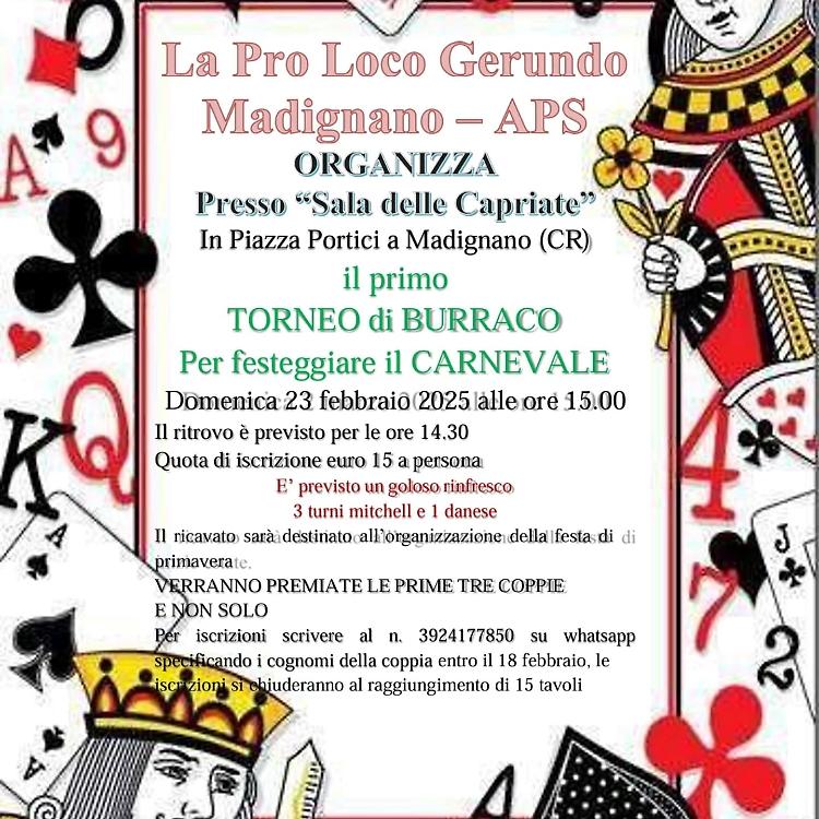 Primo torneo di burraco di Carnevale