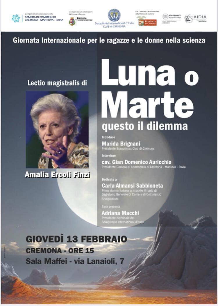 "Luna o Marte. Questo il dilemma" lectio magistralis di Amalia Ercoli Finzi